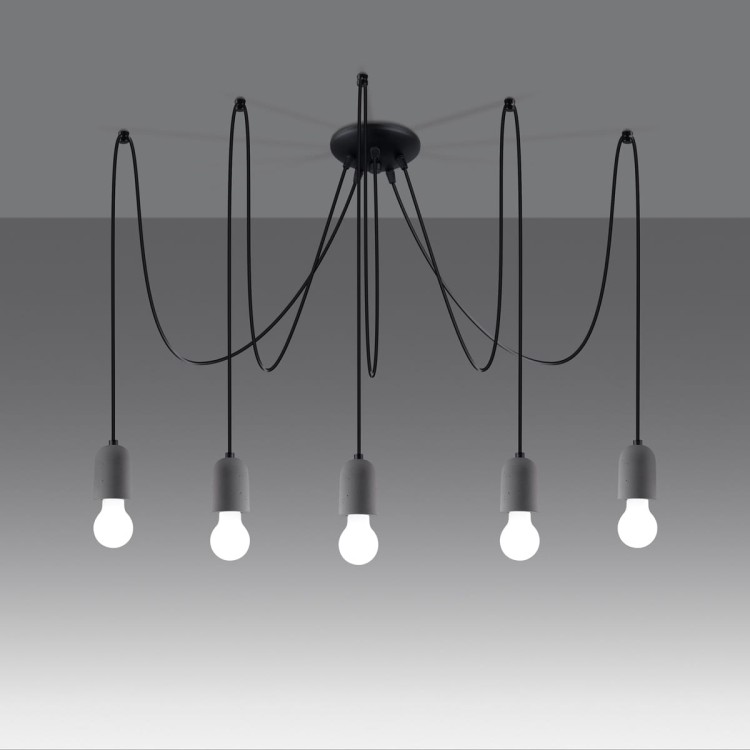 Żyrandol NESO 5 z żarówkami LED E27