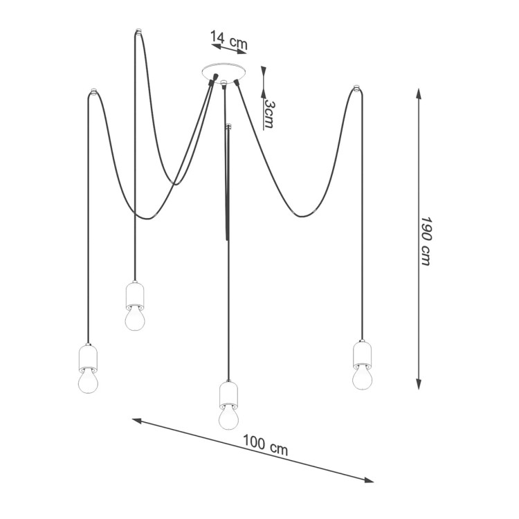 Żyrandol NESO 5 wymiary