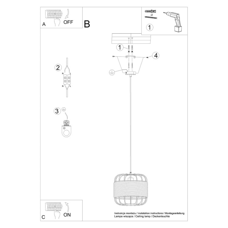 Lampa Wisząca FOST montaż