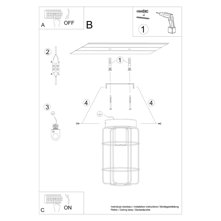 Plafon GOTTO sposób montażu