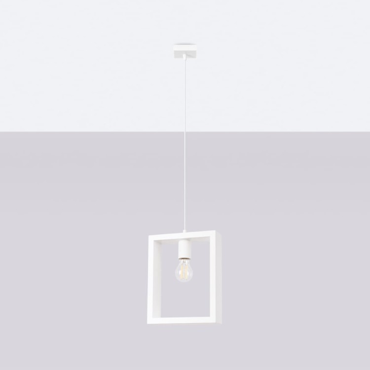 Lampa wisząca ARIES biała z żarówką LED