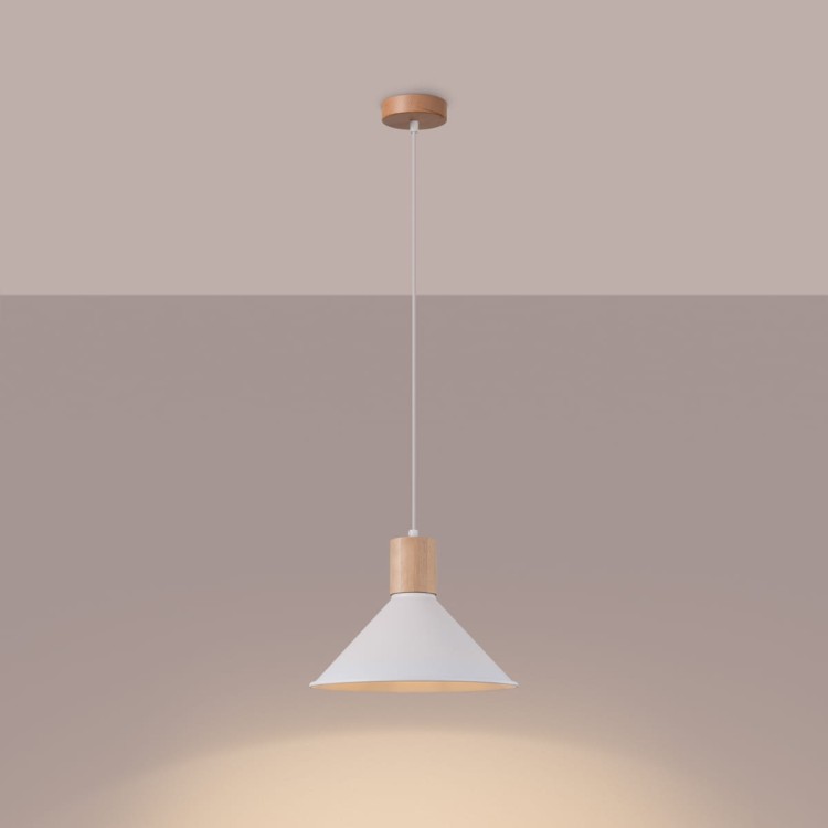 Lampa wisząca JAGA biała z żarówką LED