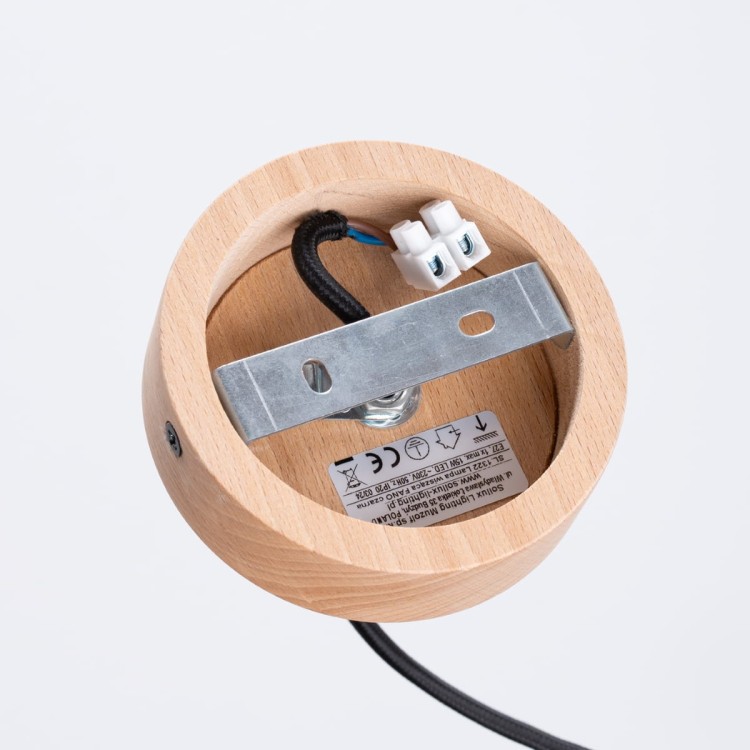 Lampa wisząca FANO czarna podsufitka z kostką elektryczną