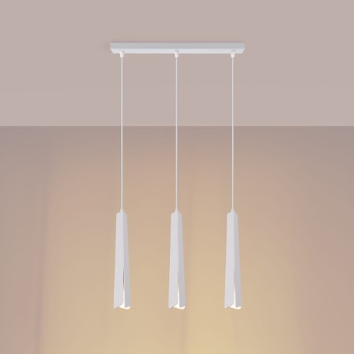 Lampa wisząca PRYSM 3L biała z żarówkami LED