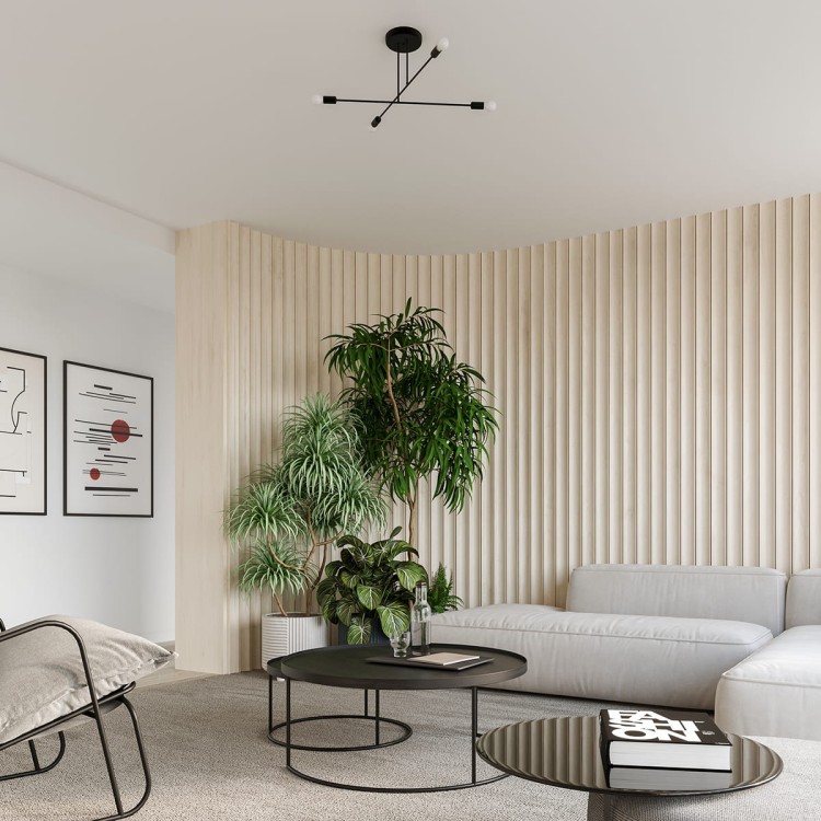 Żyrandol NORAH R czarny w salonie