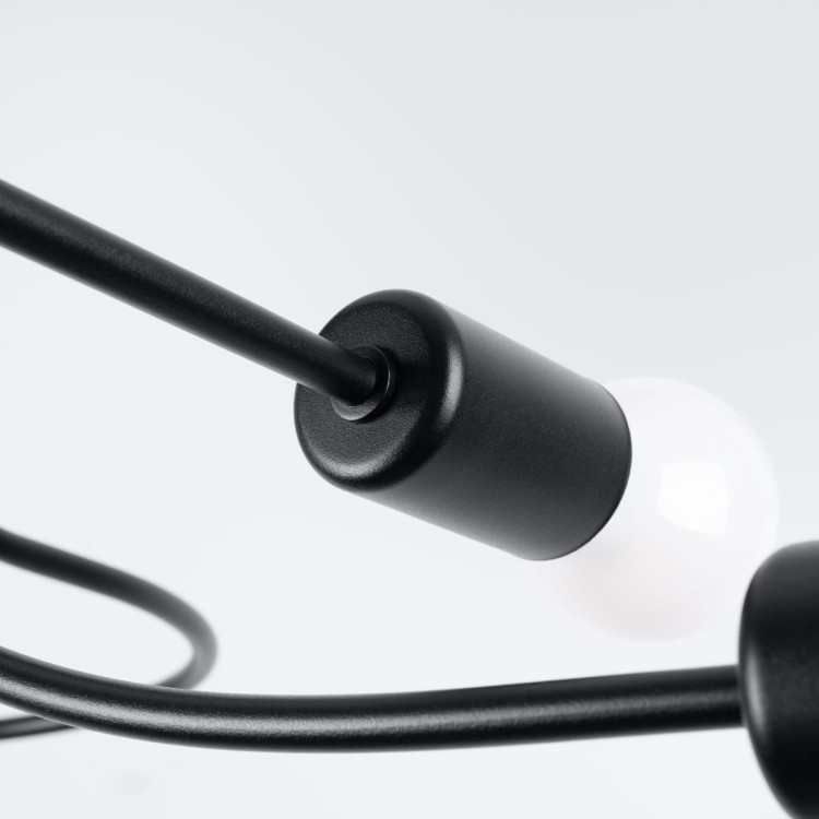 Żyrandol LEVAR 4 czarny widok oprawki