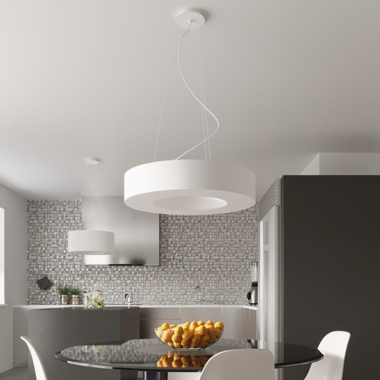 Żyrandol SATURNO 90 biały salon