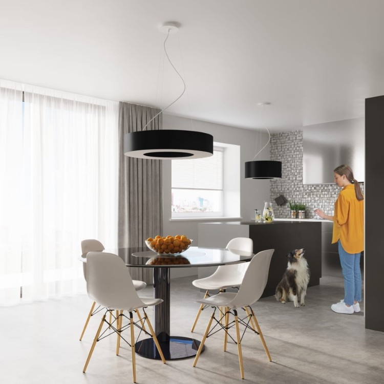 Żyrandol SATURNO 90 czarny salon