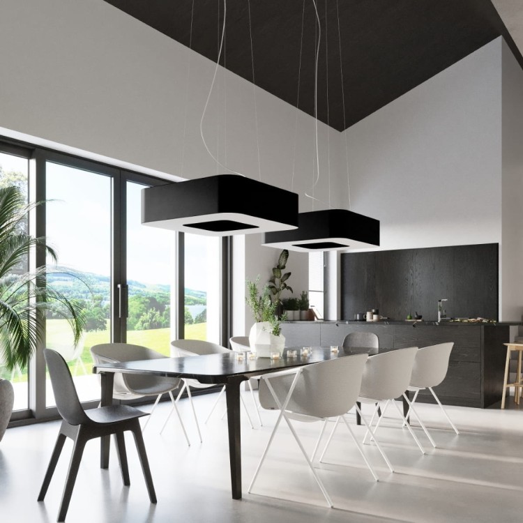 Żyrandol URANO 80 czarny salon