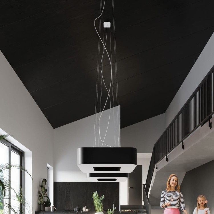 Lampa wisząca URANO 80 czarny wizualizacja