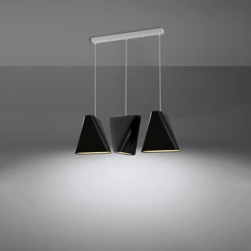 Żyrandol BLUM 3 czarny z żarówkami LED