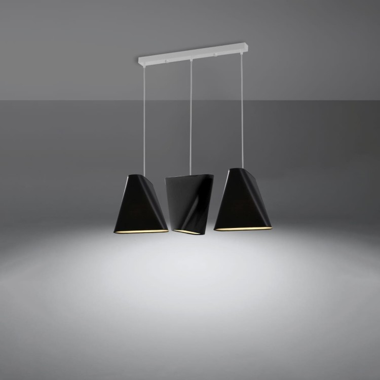 Żyrandol BLUM 3 czarny z żarówkami LED