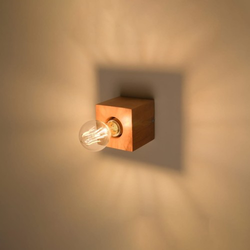 Kinkiet ARIZ naturalne drewno z żarówką LED