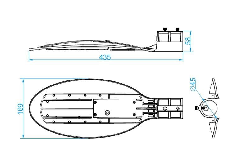 Lampa uliczna Slim Street Led 50W wymiary