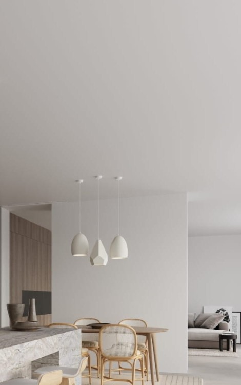 Lampa wisząca ceramiczna PAVLUS w salonie