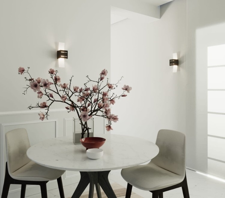 Kinkiety LORETO czarne w salonie