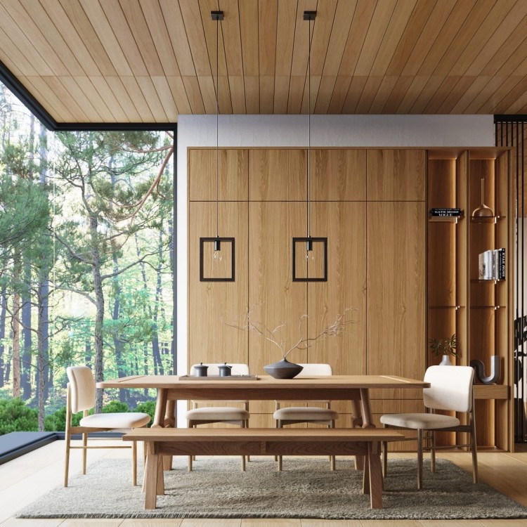 Lampa wisząca ARIES wenge w salonie