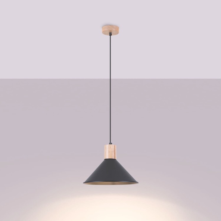 Lampa wisząca JAGA czarna z żarówką LED