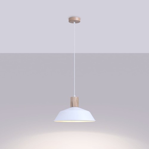 Lampa wisząca FANO biała z żarówką LED