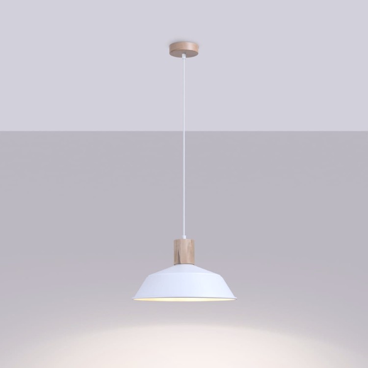 Lampa wisząca FANO biała z żarówką LED