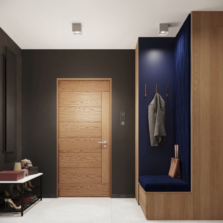 Plafony HATI szary w przedpokoju