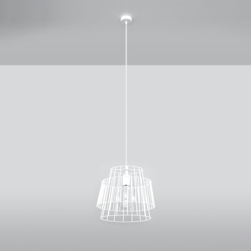 Lampa wisząca GATE biały z żarówką LED