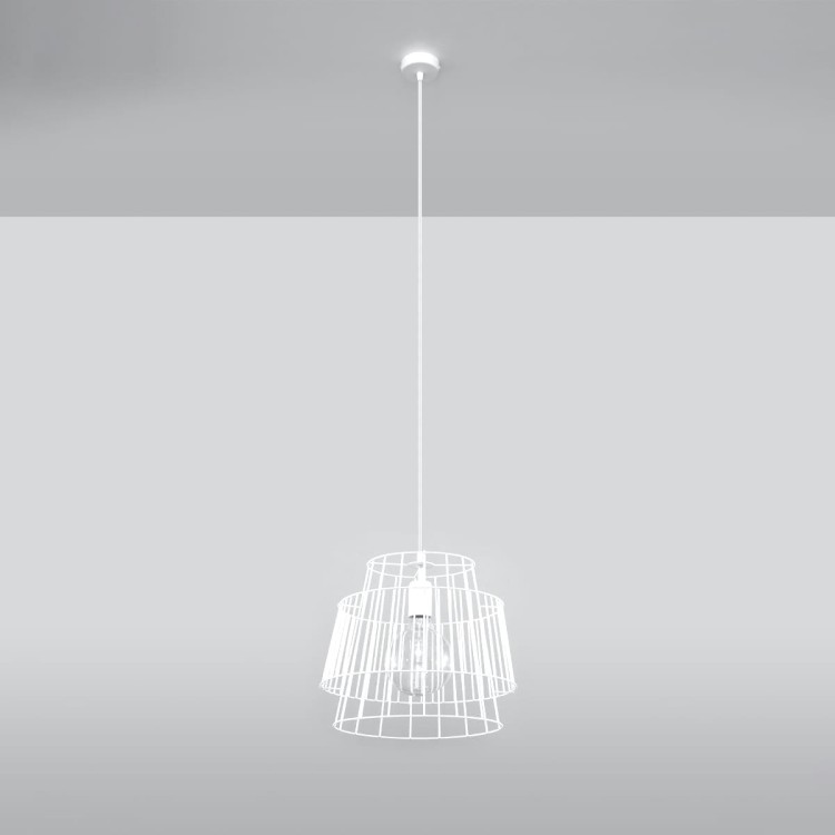 Lampa wisząca GATE biały z żarówką LED