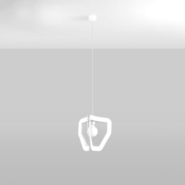 Lampa wisząca TRES biała z żarówką LED