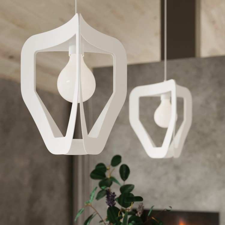 Lampa wisząca TRES biała widok z bliska
