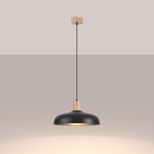 Lampa wisząca INDY czarna z żarówką LED