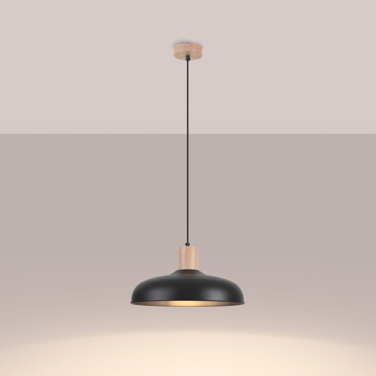 Lampa wisząca INDY czarna z żarówką LED