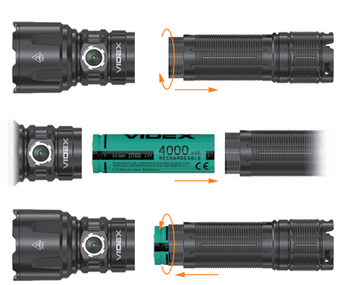 Latarka LED VLF-A376 3600lm 5000K wymiana akumulatora
