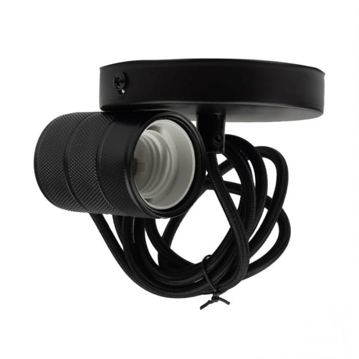 Oprawka sufitowa E27 metal loft vintage czarny mat