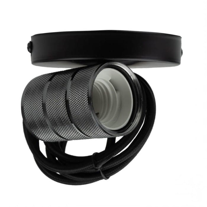 Oprawka sufitowa E27 metal loft vintage czarny połyskk