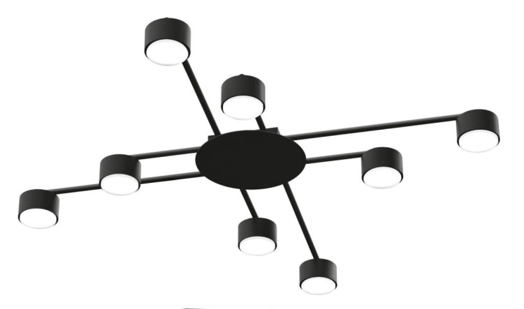 Oprawa sufitowa 8 x LED GX53 czarna