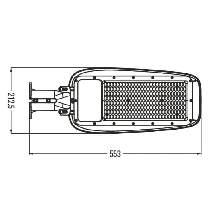 Lampa uliczna LED 150W/19500lm NW wymiary