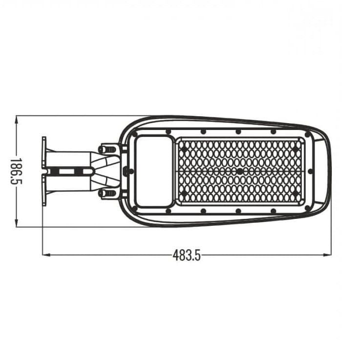 Lampa uliczna LED 100W/13000lm NW wymiary