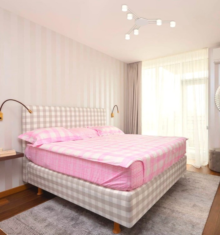 Oprawa sufitowa "Y" 6 x LED GX53 biała - aranżacja w salonie