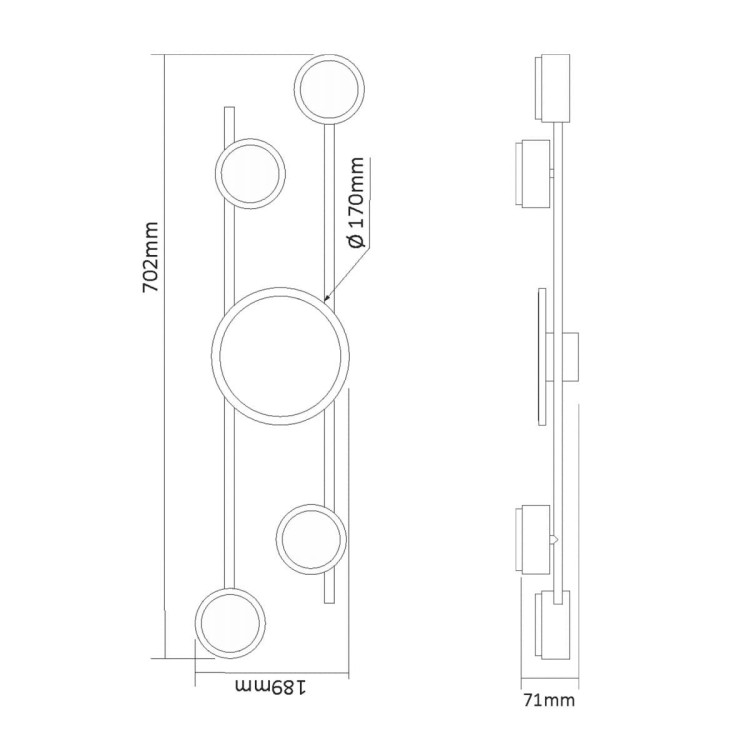 Oprawa sufitowa 4xLED GX53 z podświetleniem wymiary