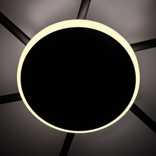 Oprawa Sufitowa 6xLED GX53 czarna z podświetleniem elementu środkowego