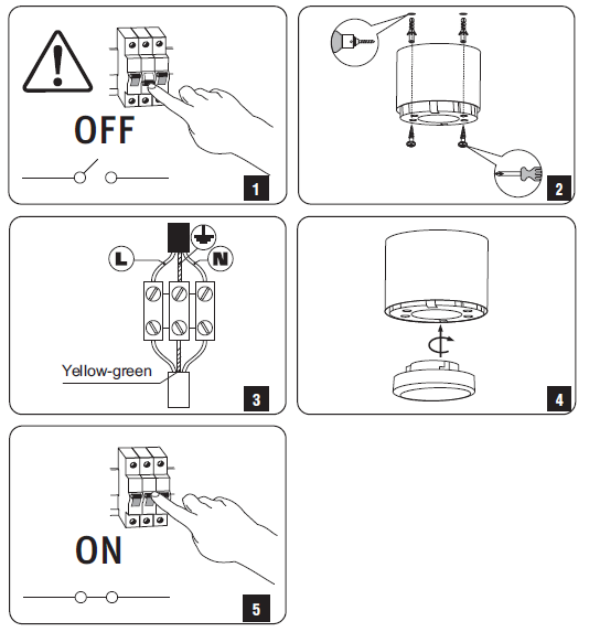 Oprawa sufitowa LED GX53 czarna instrukcja montażu