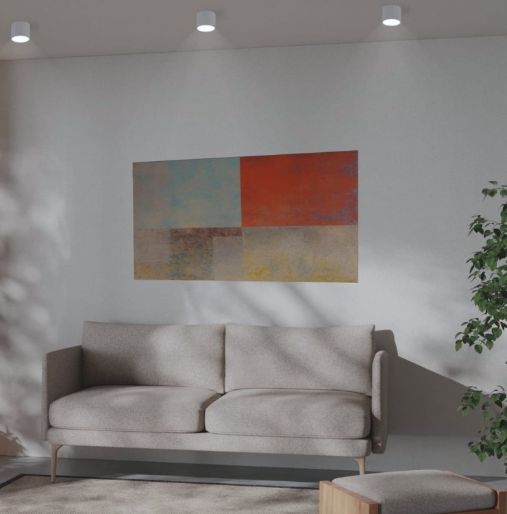 Oprawa sufitowa LED GX53 biała w salonie