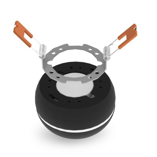 Oprawa sufitowa LED GX53 czarna kulista  z uchwytami do mocowania w regipsie