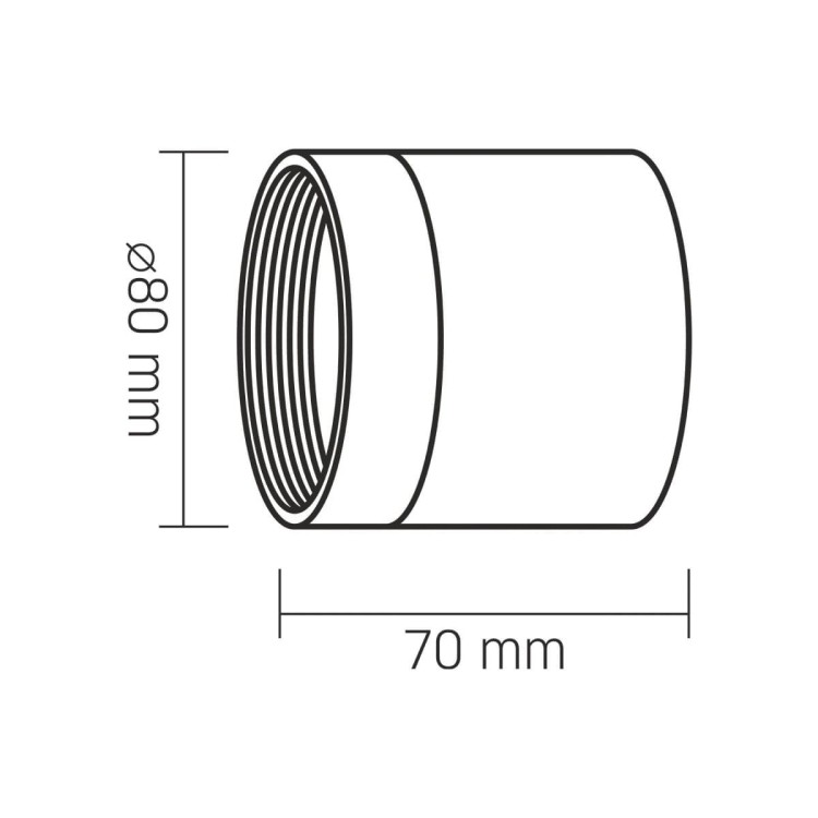Oprawa LED GX53 czarna walcowata wymiary