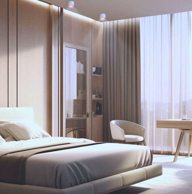 Oprawa-spot sufitowa LED GX53 biała "walcowata" w sypialni