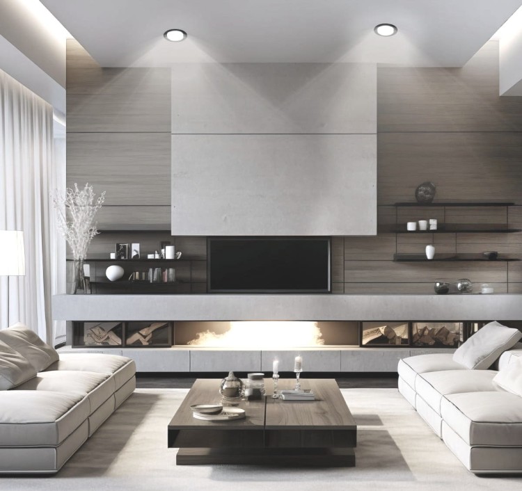 Oprawy LED GX53 czarne w dużym salonie