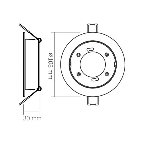 Wpuszczana oprawa LED GX53 biała wymiary