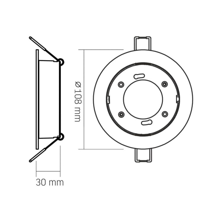 Wpuszczana oprawa LED GX53 biała wymiary