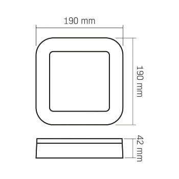 Wdoodporny plafon LED 15W/1600 lm wymiary
