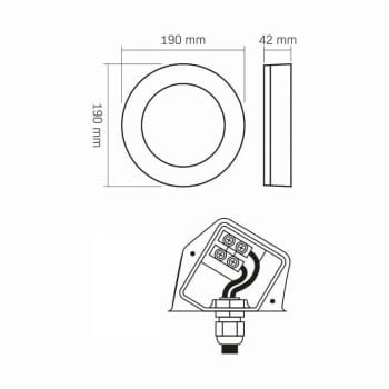 Wdoodporny plafon panel LED 15W/1600 lm wymiary